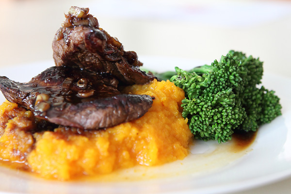 Kangaroo with pumpkin mash
